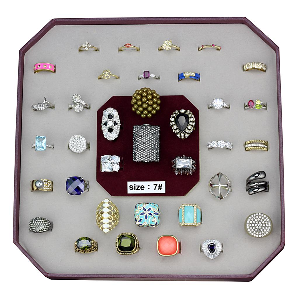 032-SIZE7 - Assorted Brass Ring with Assorted  in Assorted