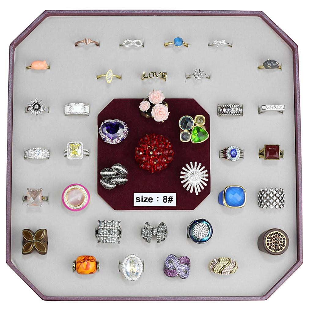 033-SIZE8 - Assorted Brass Ring with Assorted  in Assorted