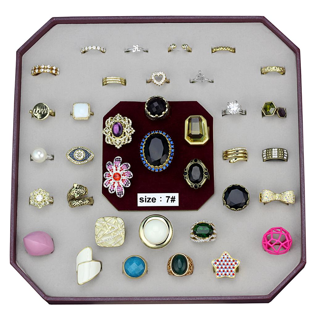 034-SIZE7 - Assorted Brass Ring with Assorted  in Assorted