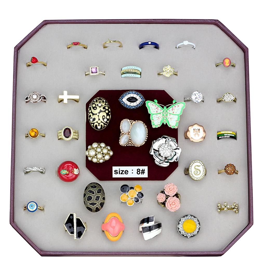 038-SIZE8 - Assorted Brass Ring with Assorted  in Assorted