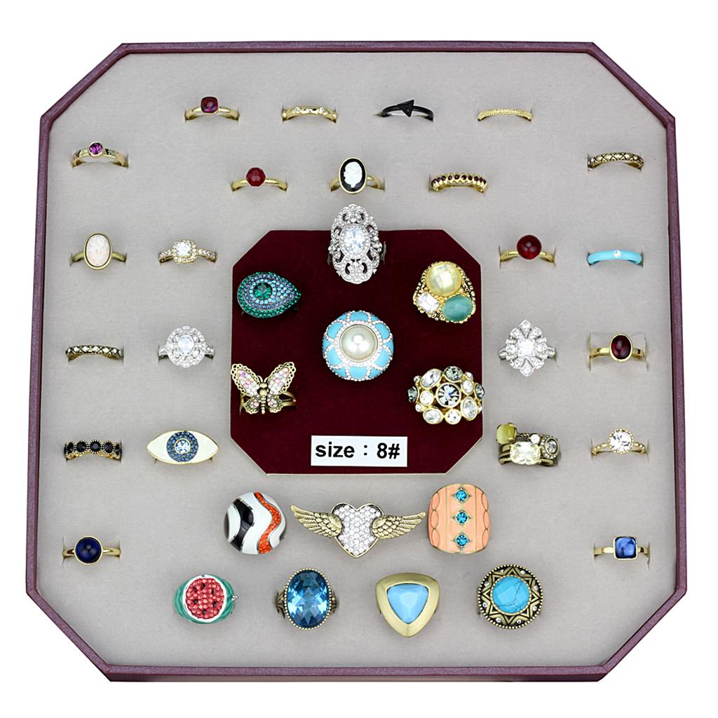 039-SIZE8 - Assorted Brass Ring with Assorted  in Assorted