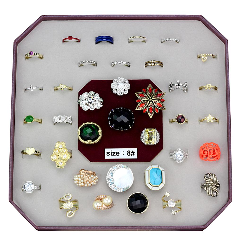 041-SIZE8 - Assorted Brass Ring with Assorted  in Assorted