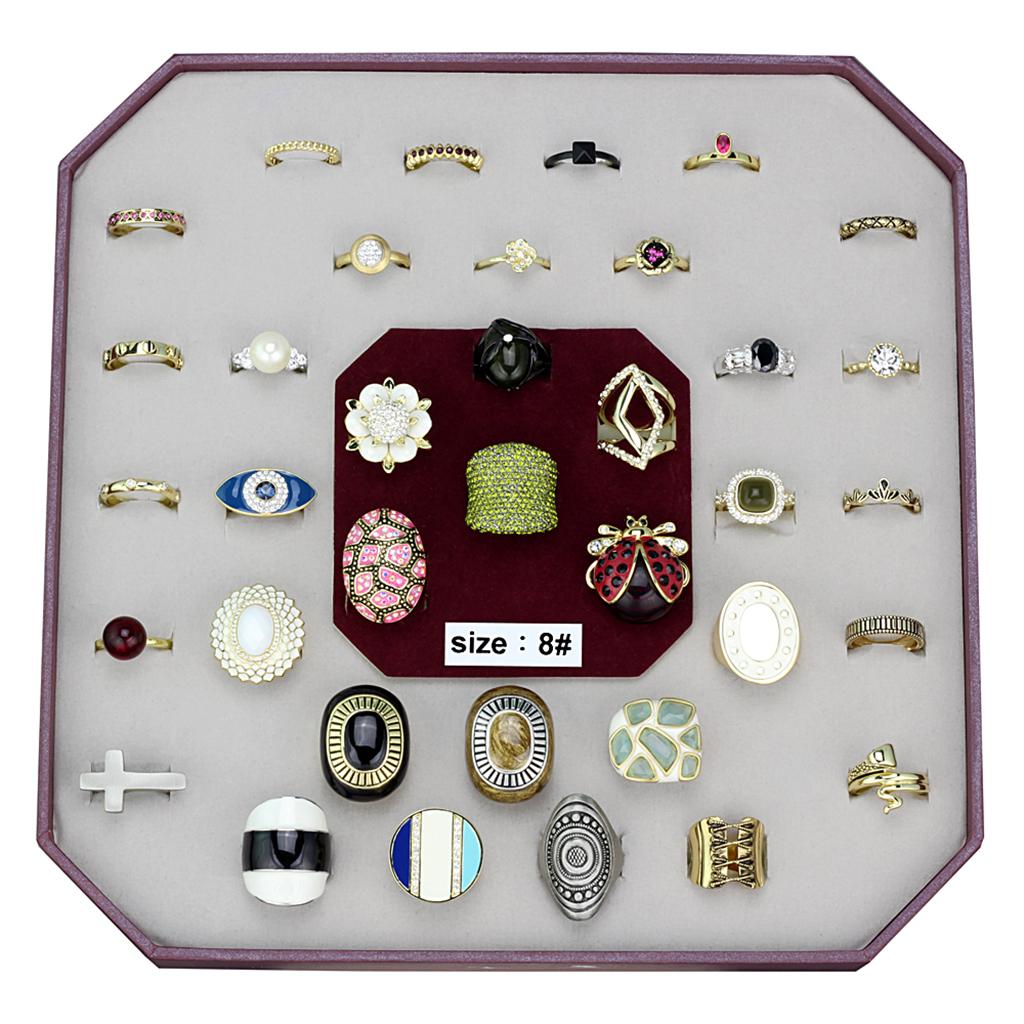 042-SIZE8 - Assorted Brass Ring with Assorted  in Assorted