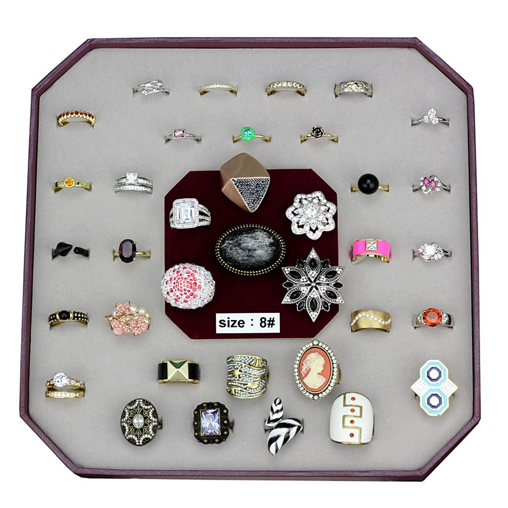 044-SIZE8 - Assorted Brass Ring with Assorted  in Assorted