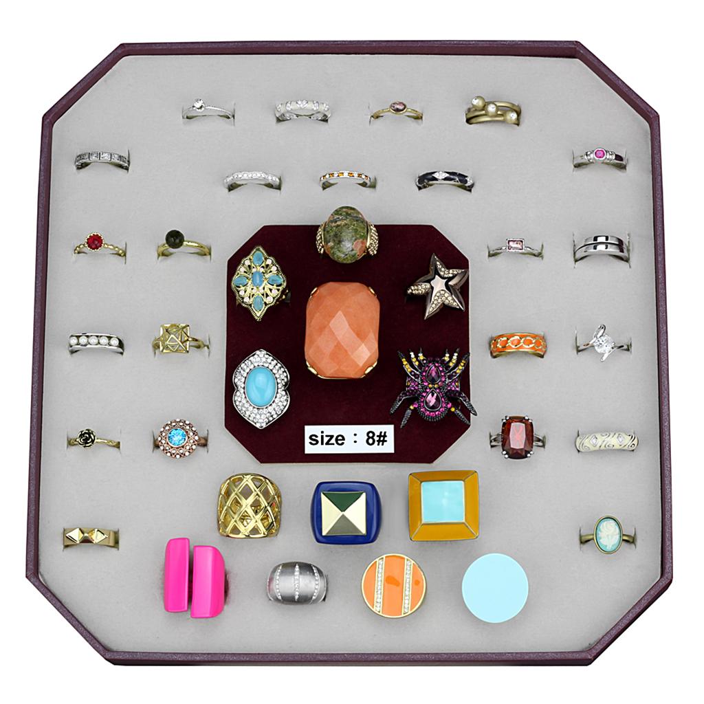 045-SIZE8 - Assorted Brass Ring with Assorted  in Assorted