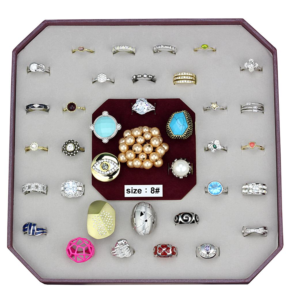 046-SIZE8 - Assorted Brass Ring with Assorted  in Assorted