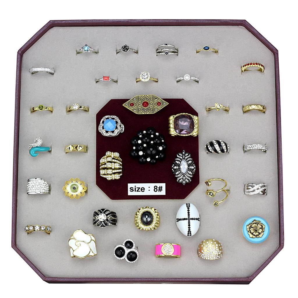 047-SIZE8 - Assorted Brass Ring with Assorted  in Assorted