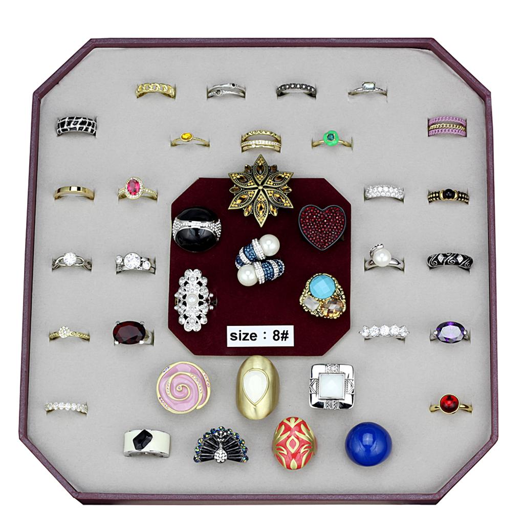 048-SIZE8 - Assorted Brass Ring with Assorted  in Assorted