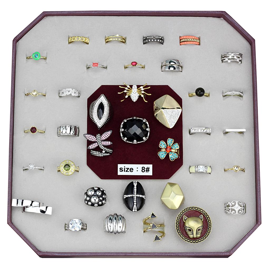 049-SIZE8 - Assorted Brass Ring with Assorted  in Assorted