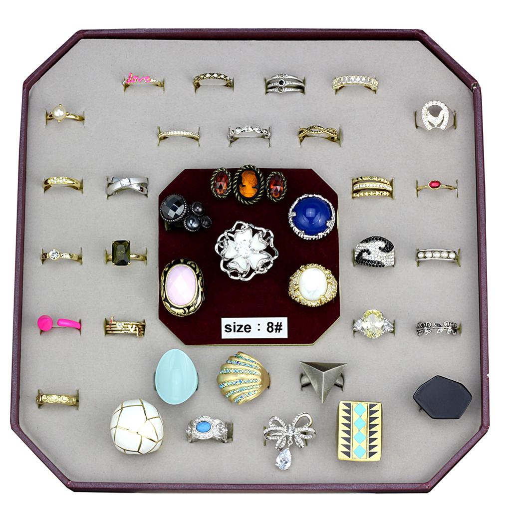 050-SIZE8 - Assorted Brass Ring with Assorted  in Assorted