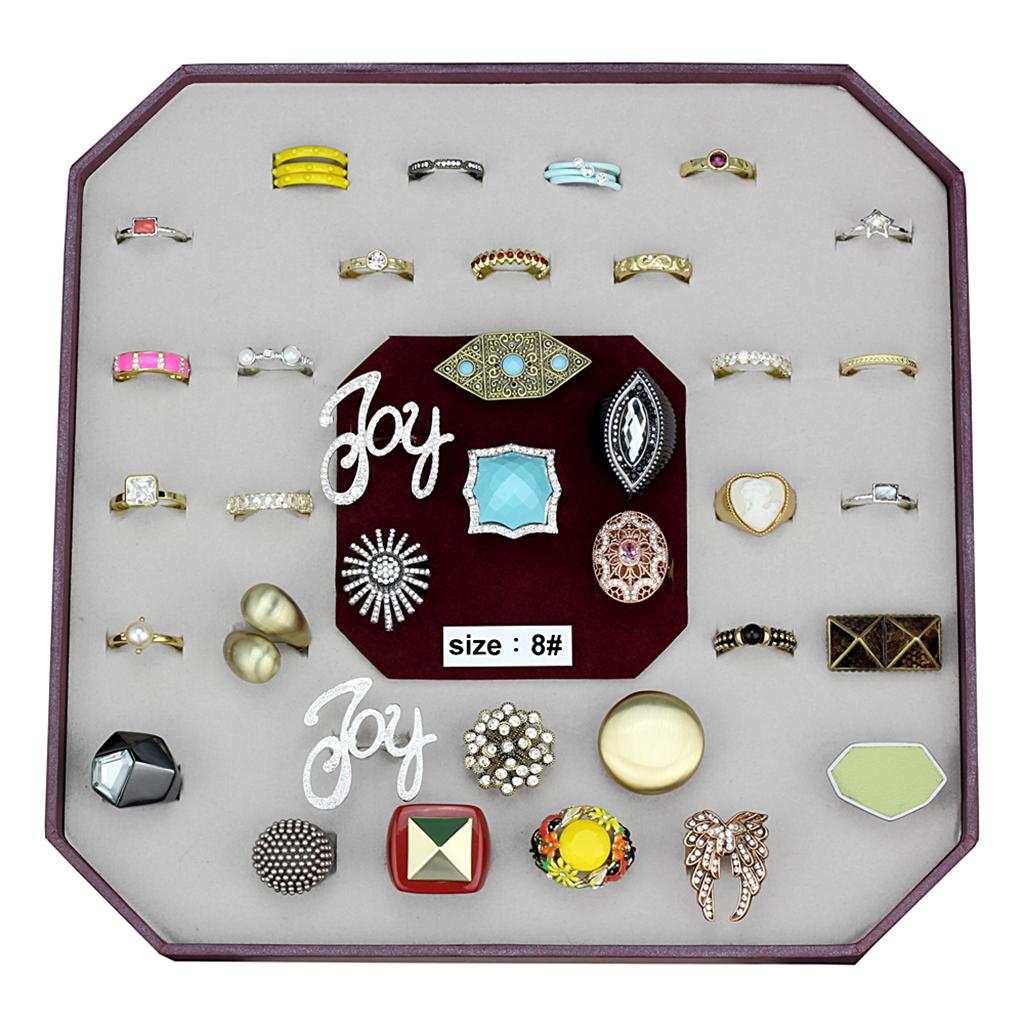 051-SIZE8 - Assorted Brass Ring with Assorted  in Assorted