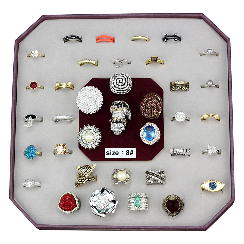 053-SIZE8 - Assorted Brass Ring with Assorted  in Assorted