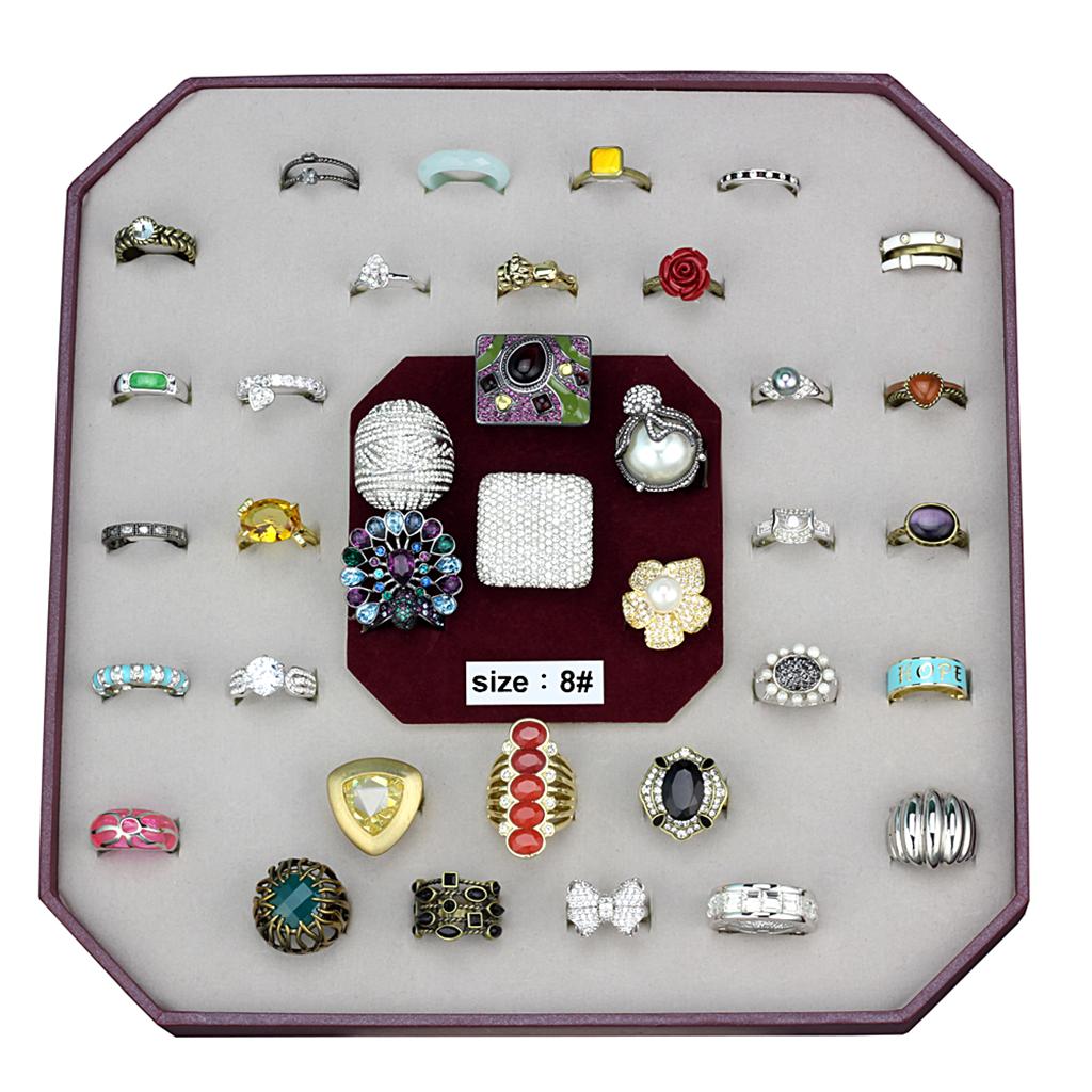 054-SIZE8 - Assorted Brass Ring with Assorted  in Assorted