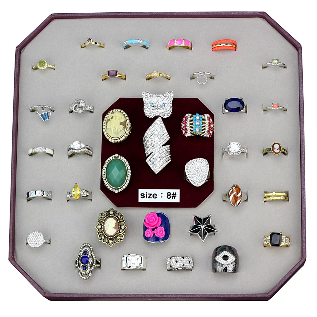 055-SIZE8 - Assorted Brass Ring with Assorted  in Assorted
