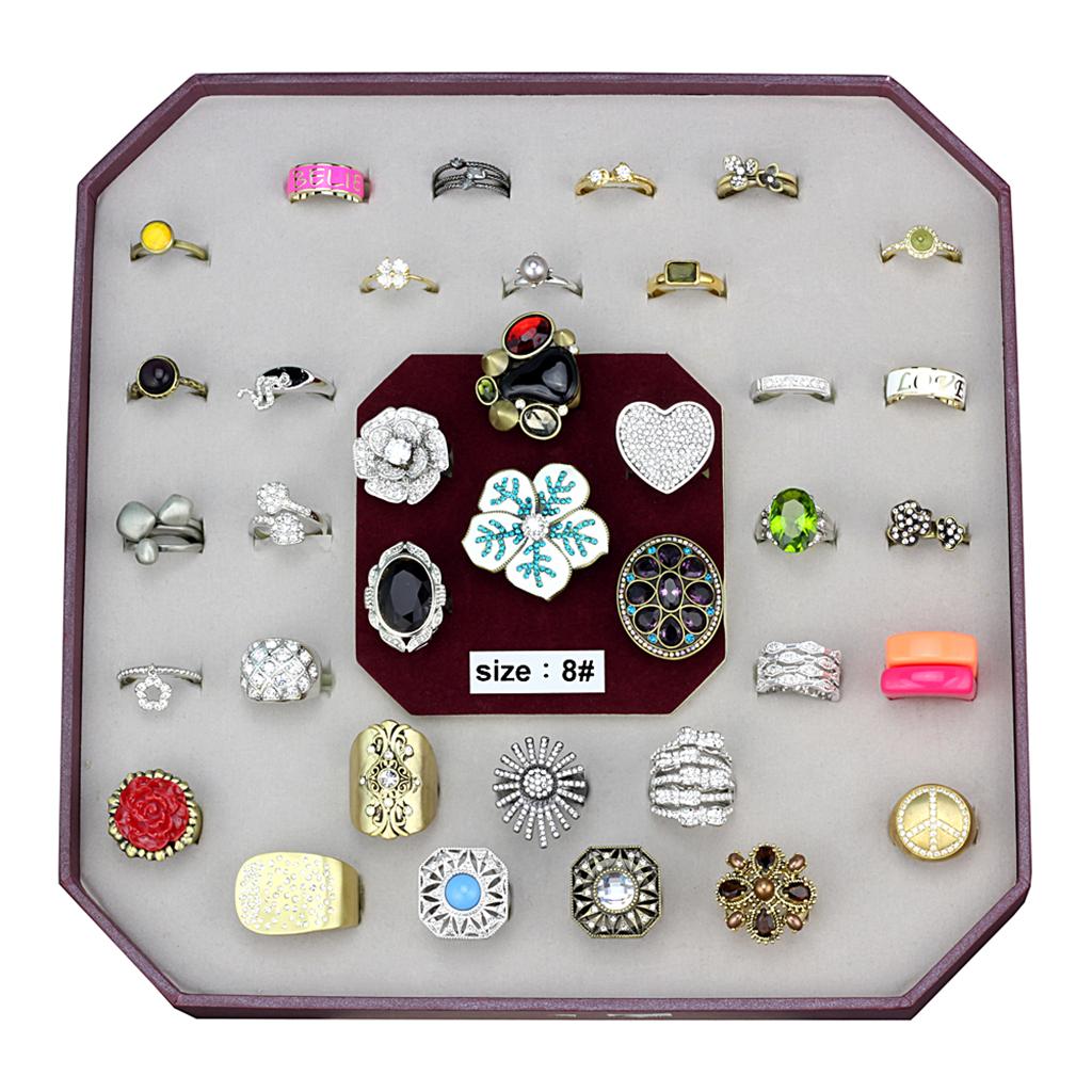 056-SIZE8 - Assorted Brass Ring with Assorted  in Assorted