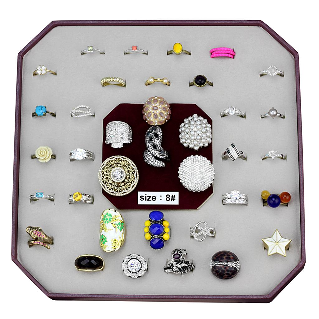057-SIZE8 - Assorted Brass Ring with Assorted  in Assorted