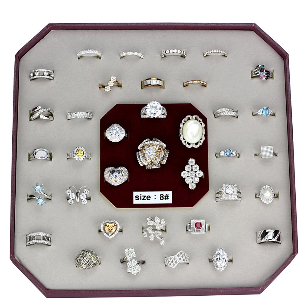 003-SIZE8 - Assorted 925 Sterling Silver Ring with Assorted  in Assorted