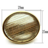 IP Gold(Ion Plating) Brass Ring with Synthetic Synthetic Rutile in Topaz