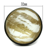 IP Black(Ion Plating) Brass Ring with Synthetic Synthetic Stone in Brown