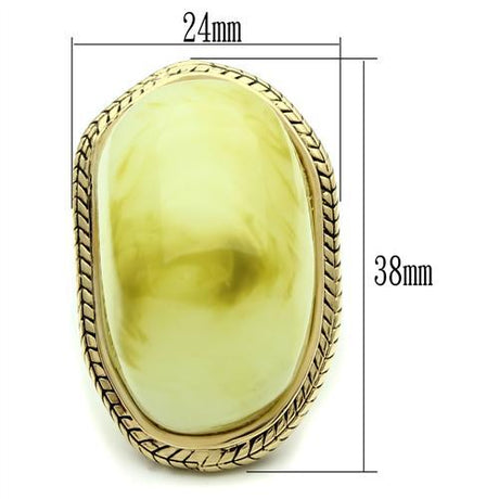 IP Gold(Ion Plating) Brass Ring with Synthetic Synthetic Stone in Apple Green color