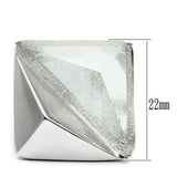 Rhodium Brass Ring with Synthetic Synthetic Stone in Aurora Borealis (Rainbow Effect)