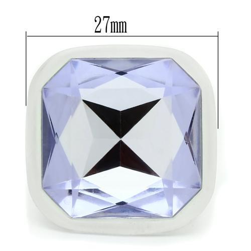 Resin Ring with Synthetic Acrylic in Light Amethyst