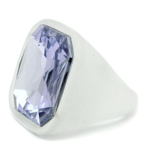 Resin Ring with Synthetic Acrylic in Light Amethyst