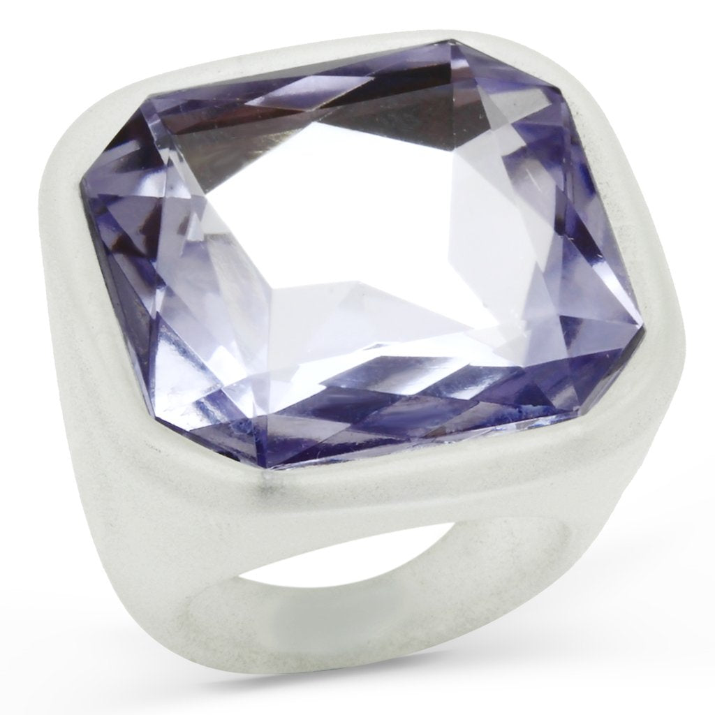 Resin Ring with Synthetic Acrylic in Light Amethyst