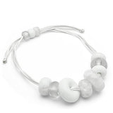 Resin Necklace with Synthetic Synthetic Stone in White