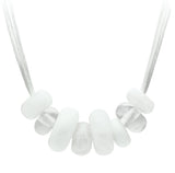 Resin Necklace with Synthetic Synthetic Stone in White