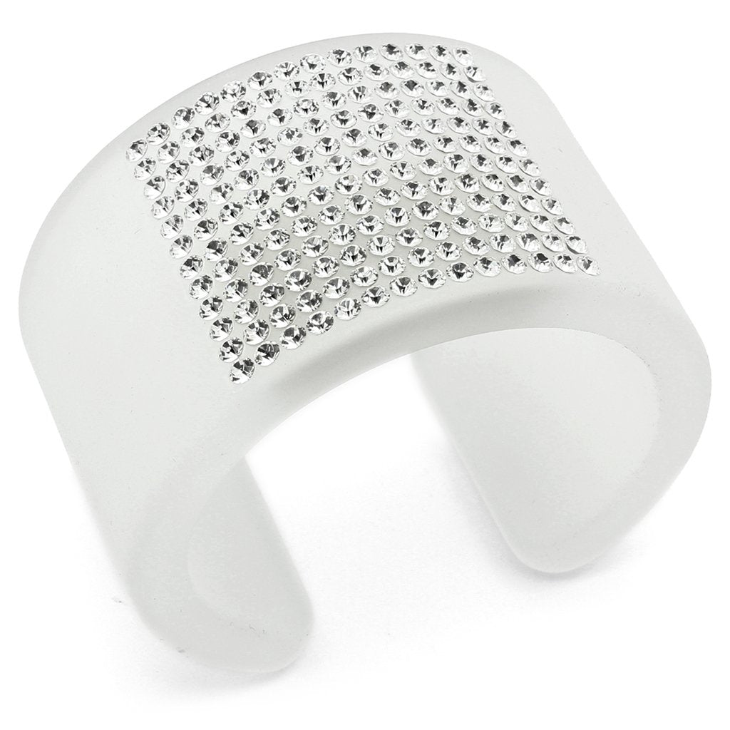 Resin Bangle with Top Grade Crystal  in Clear