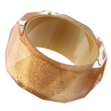 Resin Bangle with Synthetic Synthetic Stone in Brown