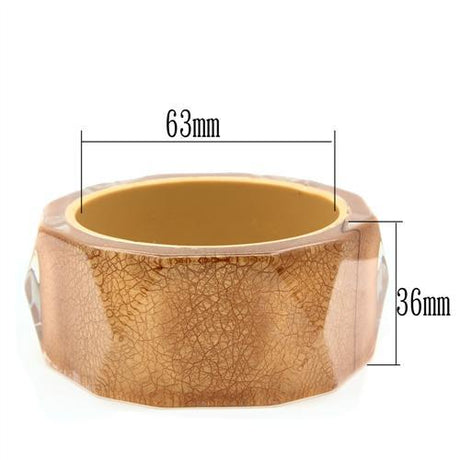 Resin Bangle with Synthetic Synthetic Stone in Brown