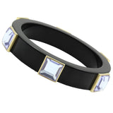 IP Gold(Ion Plating) Brass Bangle with Synthetic Acrylic in Light Amethyst