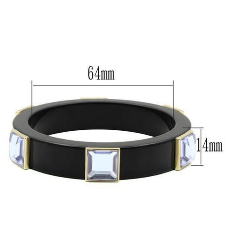 IP Gold(Ion Plating) Brass Bangle with Synthetic Acrylic in Light Amethyst