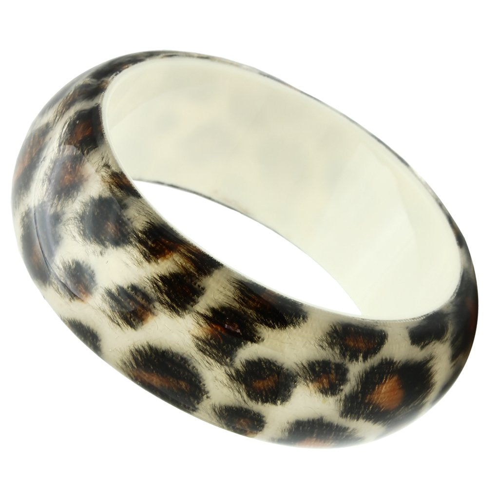 Resin Bangle with Synthetic Synthetic Stone in Animal pattern