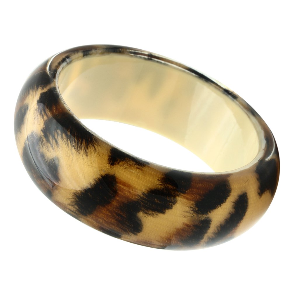 Resin Bangle with Synthetic Synthetic Stone in Animal pattern