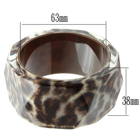 Resin Bangle with Synthetic Synthetic Stone in Animal pattern