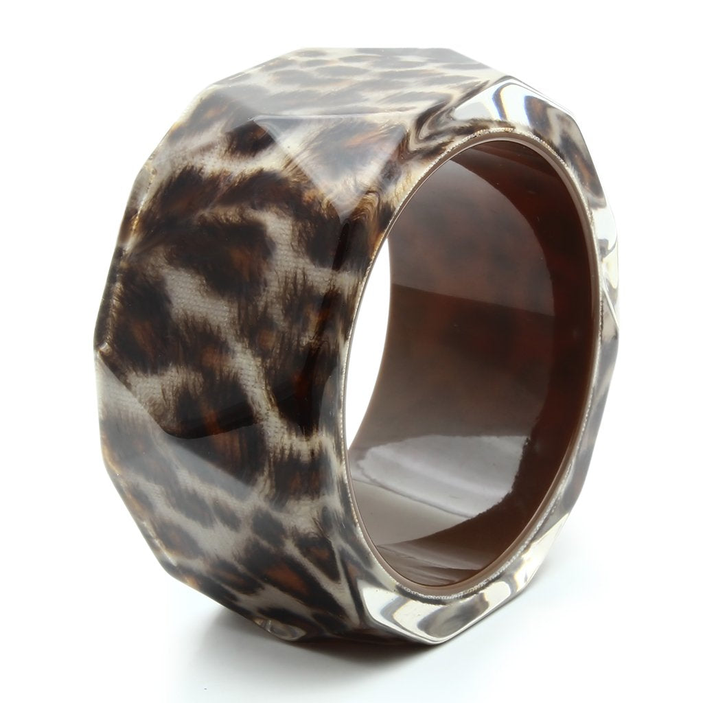 Resin Bangle with Synthetic Synthetic Stone in Animal pattern