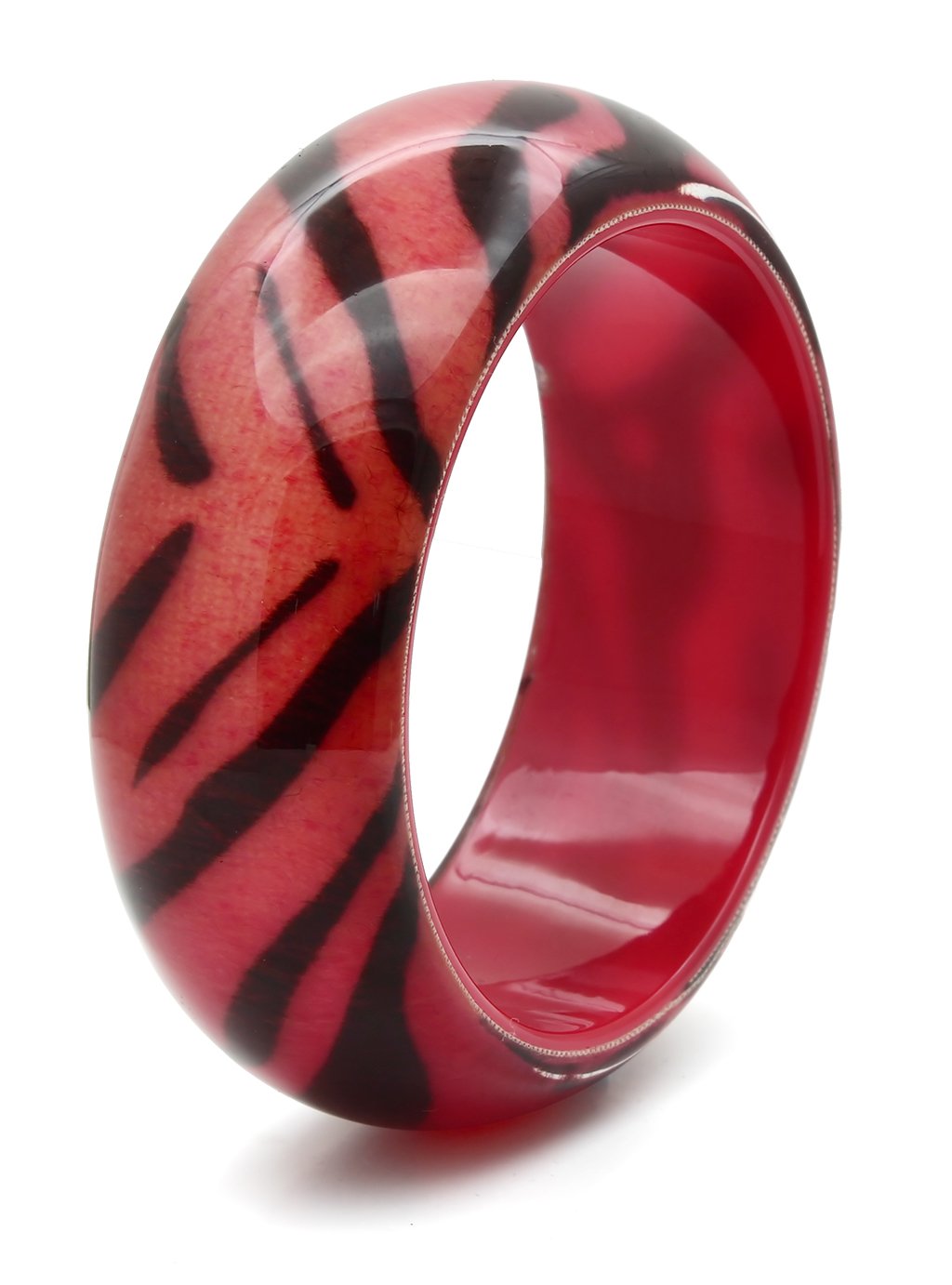 Resin Bangle with Synthetic Synthetic Stone in Animal pattern