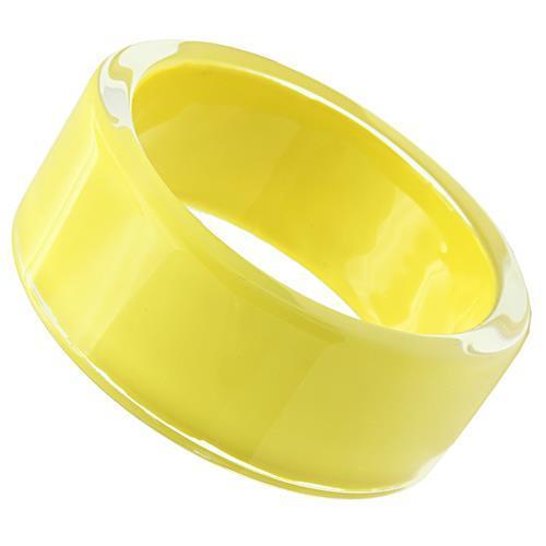 Resin Bangle with Synthetic Synthetic Stone in Citrine Yellow