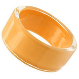 Resin Bangle with Synthetic Synthetic Stone in Orange