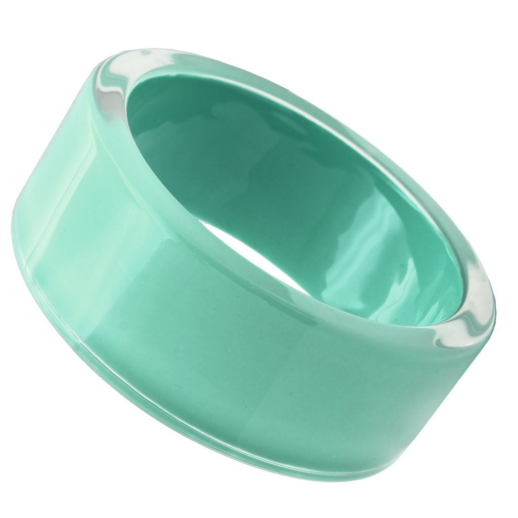 Resin Bangle with Synthetic Synthetic Stone in Emerald
