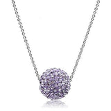 Rhodium Brass Chain Pendant with Top Grade Crystal  in Light Amethyst