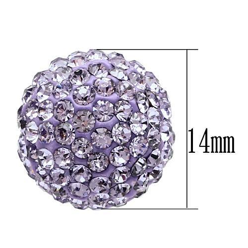 Rhodium Brass Chain Pendant with Top Grade Crystal  in Light Amethyst
