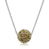 Rhodium Brass Chain Pendant with Top Grade Crystal  in Topaz