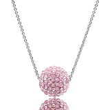 Rhodium Brass Chain Pendant with Top Grade Crystal  in Emerald
