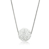 Rhodium Brass Chain Pendant with Top Grade Crystal  in Clear