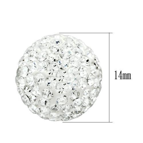 Rhodium Brass Chain Pendant with Top Grade Crystal  in Clear