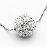 Rhodium Brass Chain Pendant with Top Grade Crystal  in Clear
